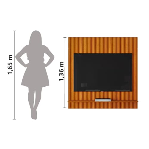 Painel Para TV Ripado Impressão 3D Avante Cedro EDN (Painel Para TV Até 55 Polegadas)