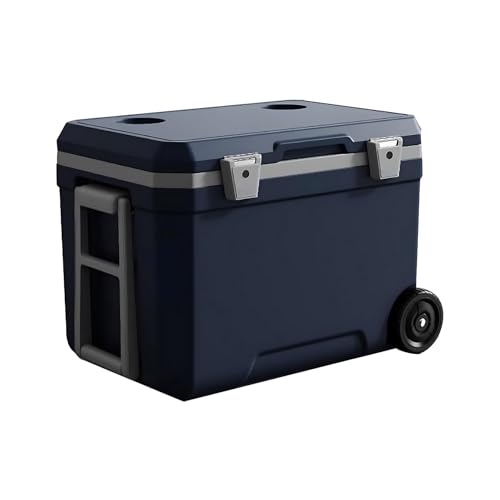 Resistente Nevera Rígida – Aislamiento de Espuma Completo, Capacidad 40-160 L | Mantiene el Hielo hasta 5 Días | Nevera Portátil Grande Ideal para Exteriores(Navy Blue,45L)