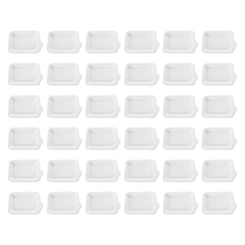 UKCOCO Juego de 75 Platos Desechables Bandejas Rectangulares Biodegradables de Papel de de de Azúcar de Color para Barbacoa y Celebraciones al Aire Libre