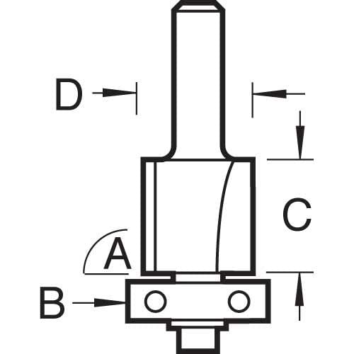 Trend Professional Double Overlap Cutter, 90-Degree, 1/4 Inch Shank, 12.7mm Diameter and 25.4mm Cut Length - Image 4