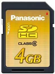 Panasonic SDHC Speicherkarte 4GB - Klasse 6 Mit 20 MB/s Transferrate