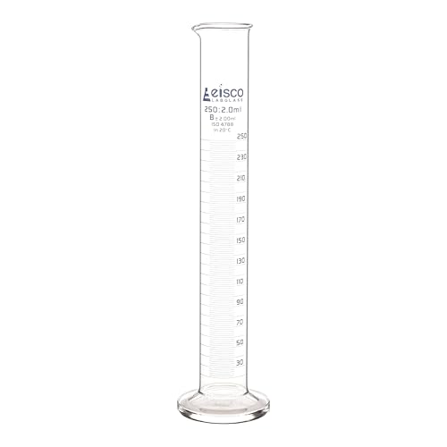 Cylindre de mesure 250ml en verre borosilicate gradué bleu Eisco Labs