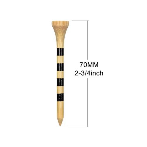 Zivisk Wooden Golf Tees 2-3/4" 100 Count 70mm Natural Color