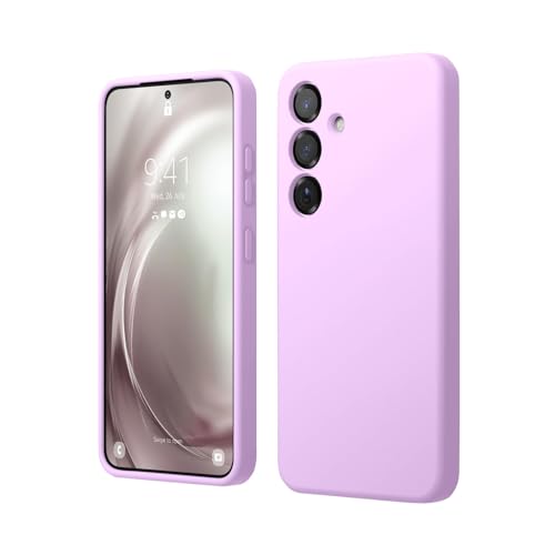 Image of LIRAMARK Liquid Silicone Soft Back Cover Case for Samsung Galaxy S25 5G (Lavender)
