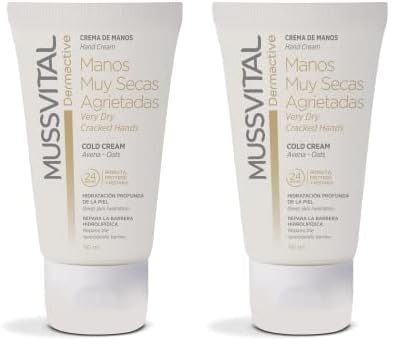 Mussvital Dermactive Crema de Manos Muy Secas Agrieteadas, 50 ml, 24 Horas de protección (Paquete de 2)