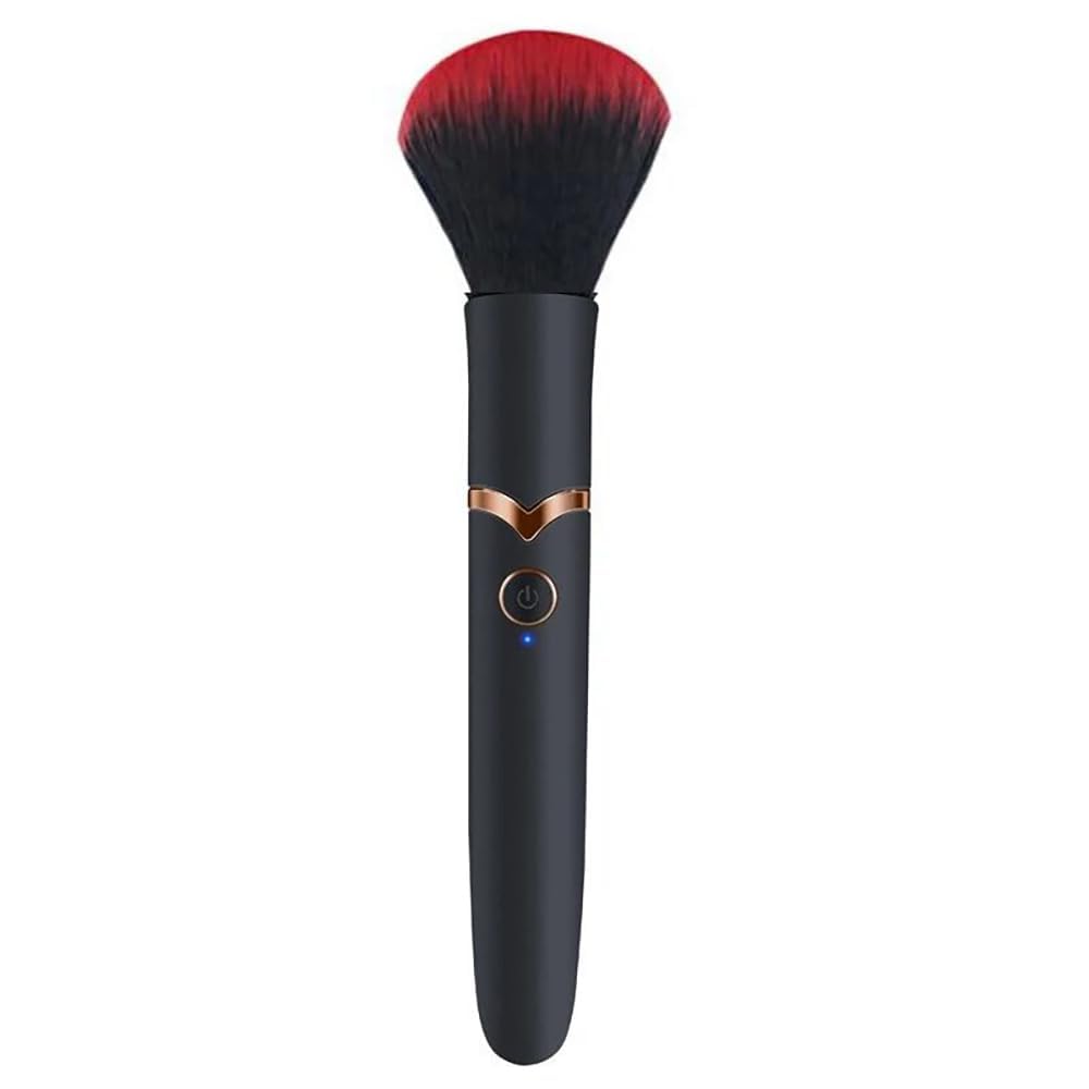 Sponsored Ad – Khazna Electric Makeup Brush, 10 Gears Vibration Massage makeup Brush, Works with Foundation, Concealer or Blush, Rechargeable Adjustable Loose Powder Brush (Black Red)