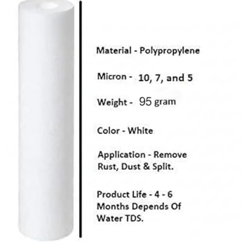 Image of CBK Genuine New Aqua 10 Inch High Density Spun Pre-Filter (5 Micron PP Spun) Water Cartridge Compatible for 10 Inch Pre-Filter Housing of All Water Purifier | 4 PIS Spun Filter