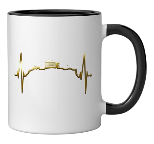 Taza Cerámica con Diseño Athens Skyline y Bandera Griega miniatura 2