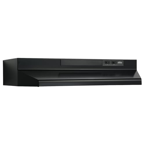 Broan-NuTone F403023 Exhaust Fan for Under Cabinet Two-Speed Four-Way Convertible Range Hood Insert with Light, 30-Inch, Black