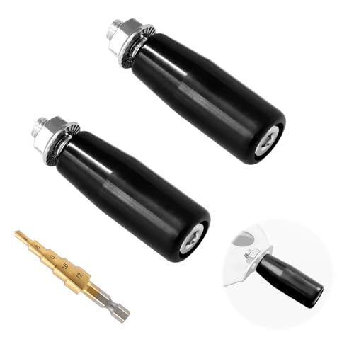 2-Pack Cool Touch Damper Handle For Weber Smokey Mountain WSM Kettle Grill,Knob BBQ Smoker Damper Thumb Handle With M8 Male Threaded Stem,Including Step Drill Bit For DIY Installation Convenience