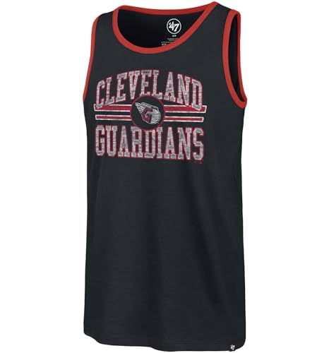 47 Brand Débardeur Winger Franklin pour homme - MLB Muscle T-Shirt, Cleveland Guardians, Bleu, Taille M