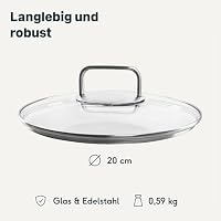 SILBERTHAL Pfannendeckel 20cm - Universell einsetzbar - Glas, Edelstahl – Ansicht 8