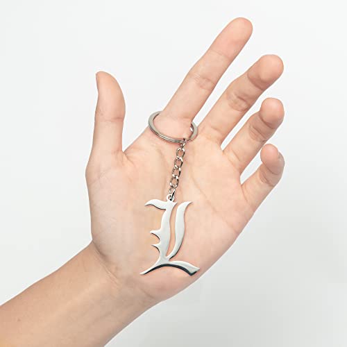 Q1nopo 6pcs Anime Death Notebook Death Ruled Journal Cosplay Accessories Fans Gifts Set of Notebook with Feather Pen L-Shaped Necklace Key Chain Earrings for Anime Fans Cartoon Costumes Party Supplies image 5