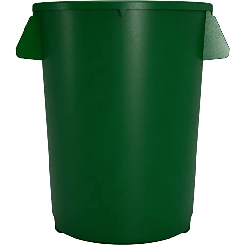Image of SPARTA Bronco 32 Gallon Trash Can, Thick Polyethylene Bin, NSF Certified Waste Container with Top Handles, Bottom Handholds, Reinforced Base and Stackable, LLDPE, 32 Gallon, Green (Pack of 4)