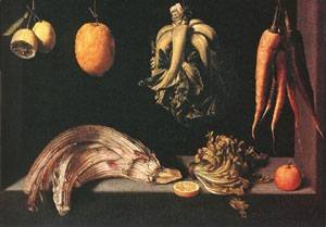 Peinture à l'huile Still Life 1600 Juan Sánchez Cotán tableau baroque 36x48
