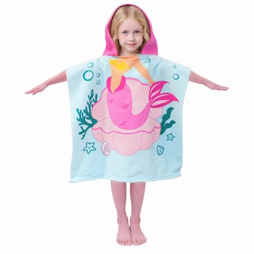 growell Hooded Kids Beach Towels - Toddler Bath Towel Girls Boys Swim Cover-ups for Ages 1 to 6 Kids Pool Towels Quick Dry Lightweight Soft Microfiber...