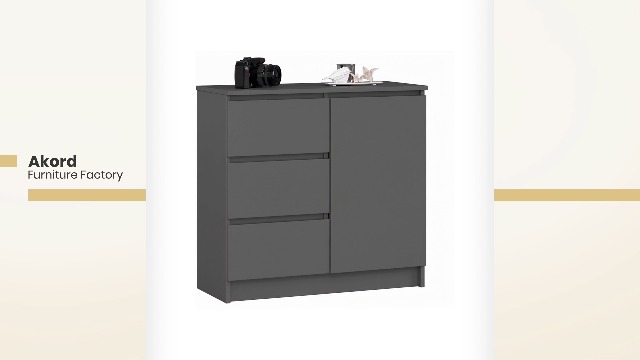 Cassettiera AKORD K-80 JERRY Con 3 Cassetti E 2 Ripiani | Mobile Moderno 80x77x35 Cm | Bianco Per Camera O Ufficio - Foto 10