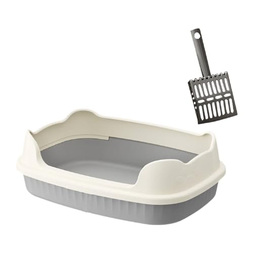 Arenero abierto para gato resistente Gralara gris miniatura 1