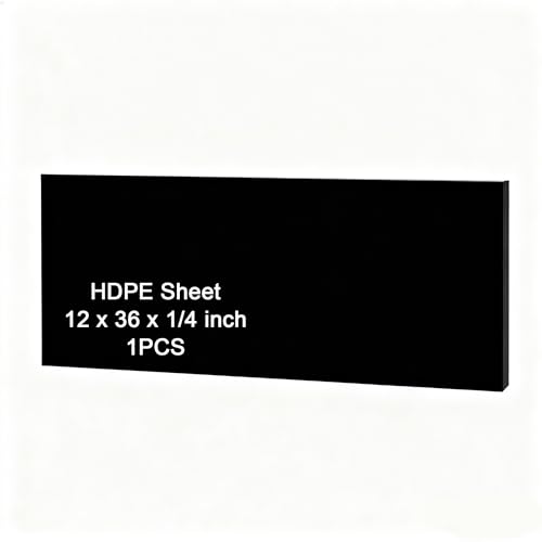 Image of HDPE Sheet 1 /4-12 inch x 36 inch High Density Polyethylene Sheets with Protective Film 1 /4 Thick HDPE Plastic Sheet Board Solid Plastic Block for Flat Panel DIY Projects Machining Home (Black)