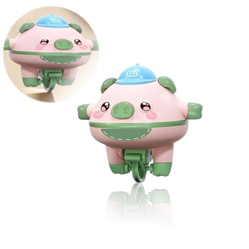 Acrobatics Tumbler Balance Pig - Walking Tumbler Piglet Unicycle Toy， Tightrope Gyroscope Toy，Fingertip Gyroscope Spinner Car Toy，for Child/Gift Giving/Festival (Green)