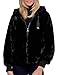 Bellivera Women Faux Fur Coat Spring Clothes Winter The Fluffy Fuzzy Sherpa Shearling Jacket with Hood 1712014 Black M