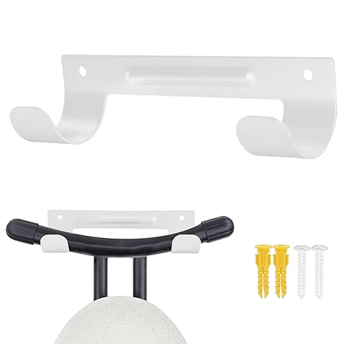 Supporto da parete, supporto per asse da stiro, mensola da parete per lavanderia, scaffale da appendere, per asse da stiro, gancio da parete (colore: bianco)