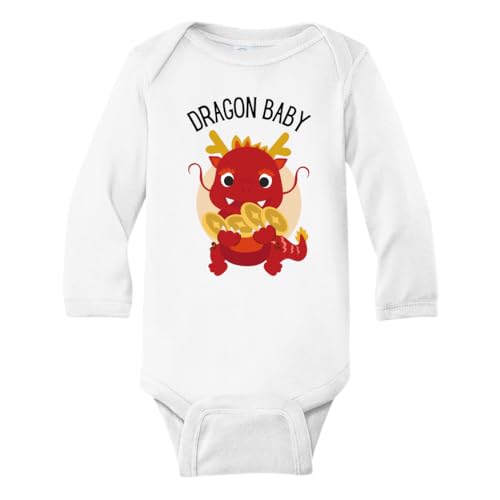 Image of Dragon Baby Lunar New Year Cute Baby Bodysuit, Kids & Toddler T-Shirt - Funny Outfit for Girls Boys Baby Shower Foodie Tee