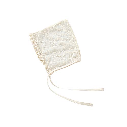 Vivobiniya Toddler Girl Lovely Flounce Knit Hats Baby Bonnets Newborn Baby Hats 0-8y (as1, age, 0_month, 6_months, beige(Bud silk))2