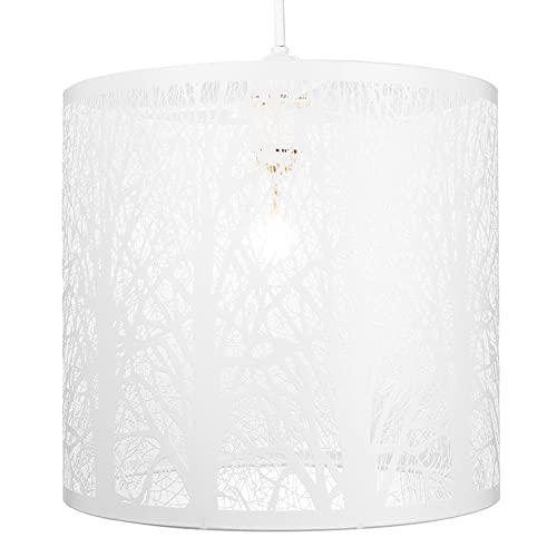 Grand abat-jour suspendu au plafond en métal blanc mat unique et magnifique par Happy Homewares