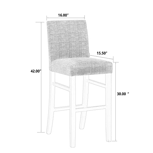 Yeefy Dining Chairs 30" High Bar Height Side Chairs With Wood Legs, Set Of 4 (Beige) #TOP3