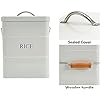 Xbopetda Metal Rice Storage Box, Square Rice Container with Lid and ...