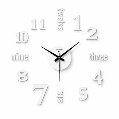 VIRTIME Orologio da Parete Adesivo, EVA Rivestito in PVC, Modello