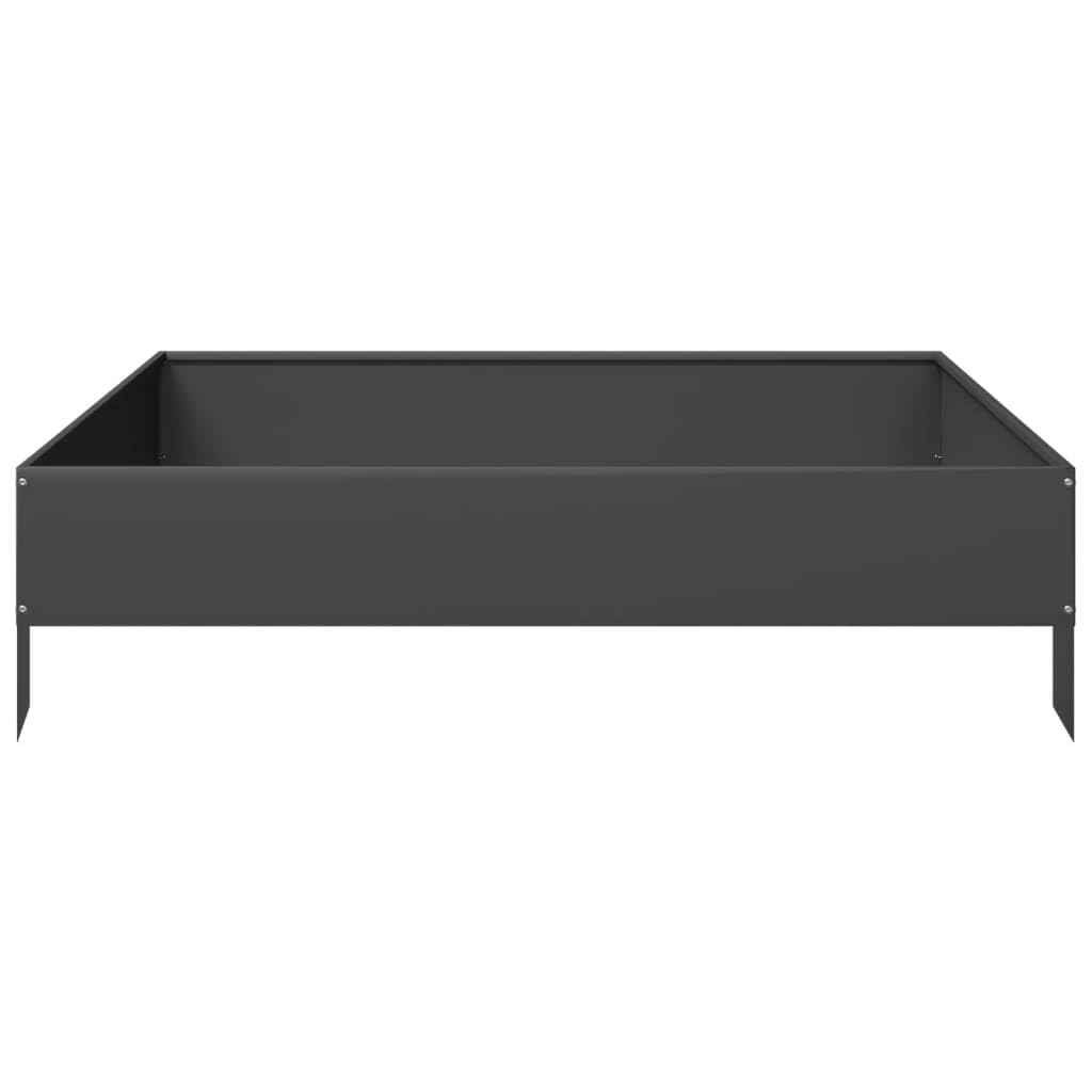 Arriate de Acero Negro 100x100x26 cm, Mesa De Cultivo, Huerto Domestico, Cultivo De Plantas Aromaticas, Arriate De Jardín - 851017