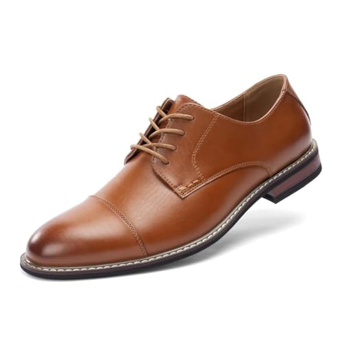 Cusolemore Men's Classic Dress Oxfords, Wingtip Prince Modern Formal Lace Up Shoes, Round Toe, TPR...