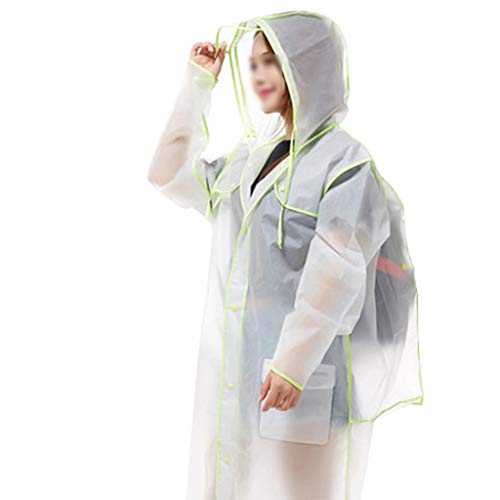 Preisvergleich Produktbild EWQG-Pfanne Regenponcho mit Kapuze,Poncho Regenmäntel Wasserdicht Unisex, Notfallponchos Ideal Fürs Konzert, Camping, Outdoor, Stadion -AA Schutz Overall (Farbe : Green)