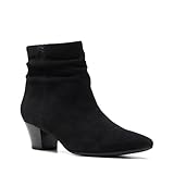 Clarks Women's Teresa Skip Ankle Boot, Black Suede, 8.5