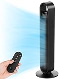 CURECURE Turmventilator mit Fernbedienung, mobiler Lüfter, 70° Oszillation Tower Fan, Ventilator Säulenventilator, 1-12 Stunden Timer, 3 Modi, 3 Geschwindigkeiten (Schwarz, 36 inches)