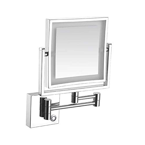 Miroir extensible haut de gamme JCAKES rectangulaire 8 pouces finition Silver - 2