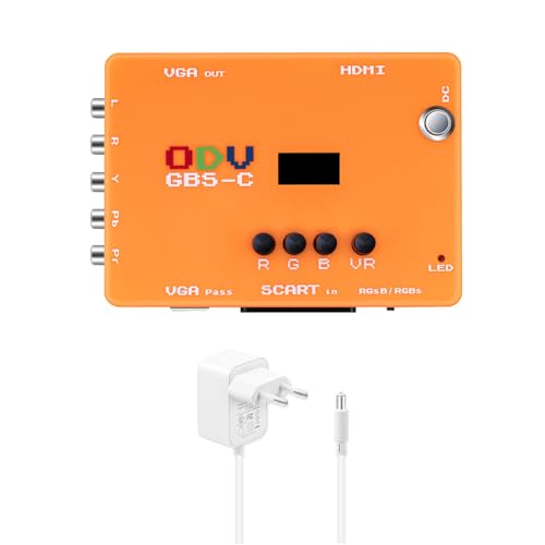 Mcbazel ODV-GBS-C YPbPr Component/VGA/RGBS Scart vers VGA/HDMI Scan Convertisseur pour Retro Gaming Console Support HDMI 720p/960p/1080p Output