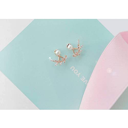 Boucles d'oreilles anti-allergique en argent 925 et perle rose pour femme