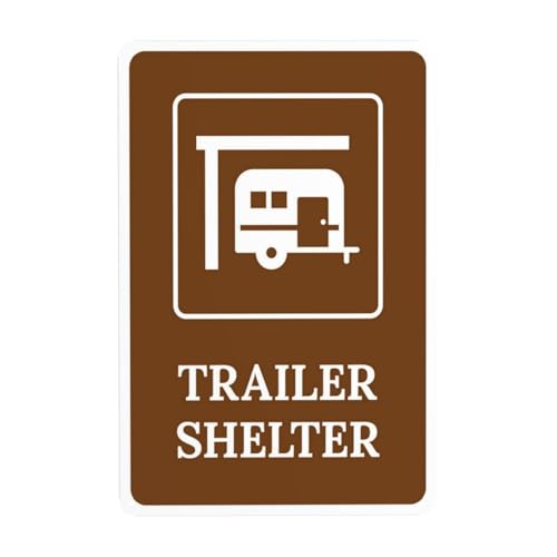 Trail Shelter Prompt Warning Sign, Outdoor Hiking Rest Area Guide Metal Sign 12x8 Inch