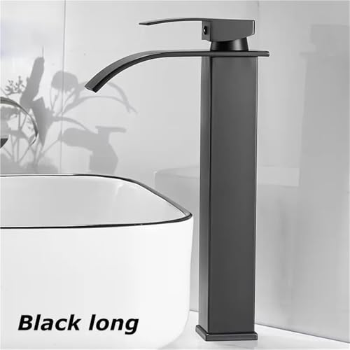 Robinet de salle de bain effet cascade noir pour vasque moderne - 3