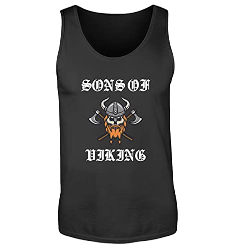 Débardeur pour homme noir anti-transpiration motif Sons of Viking L