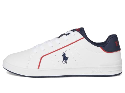 Polo Ralph Lauren Unisex, Heritage Court III (Big Kid), White/Navy, 6.5 Medium4