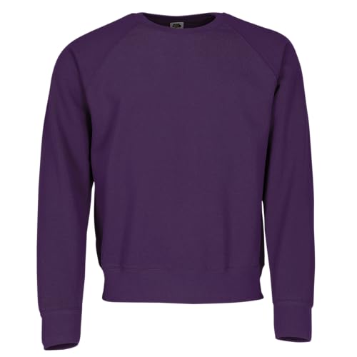 Fruit of the Loom Classic Raglan Sweat Herren Neu, Farbe:violett, Größe:L