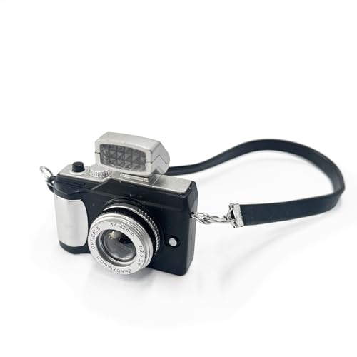 Miniature Camera, Dollhouse Mini Photography Prop with Strap, with Shutter