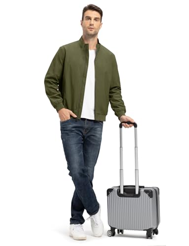 TBMPOY Men's Bomber Jackets Windproof Lightweight Track Jacket Windbreaker Golf Causal Outdoor Sportswear Coat