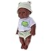 KESOTO Bambola Africano Giocattolo Miniature con Abiti Outfit Regalo Toy per Natale ai Bambini Vinile Panno - Verde
