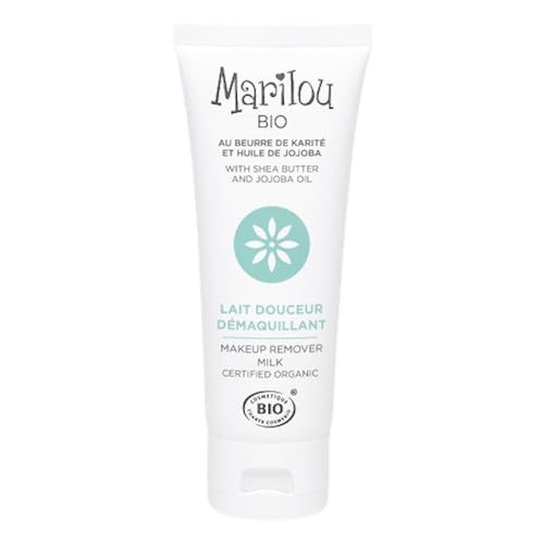 Marilou Bio - Lait Douceur Démaquillant Bio - Démaquille, nettoie, adoucit et apaise - 99% d'ingrédients d'origine naturelle - Tous types de peaux - 75 ml