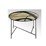  Lambert - Couchtisch, Beistelltisch - Tabio - Glas, Eisen - Farbe: schwarz - Elfenbein - (ØxH) 60 40 cm